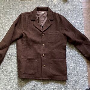 Quaker Marine Men's Dark Brown Wool Loafer Jacket M